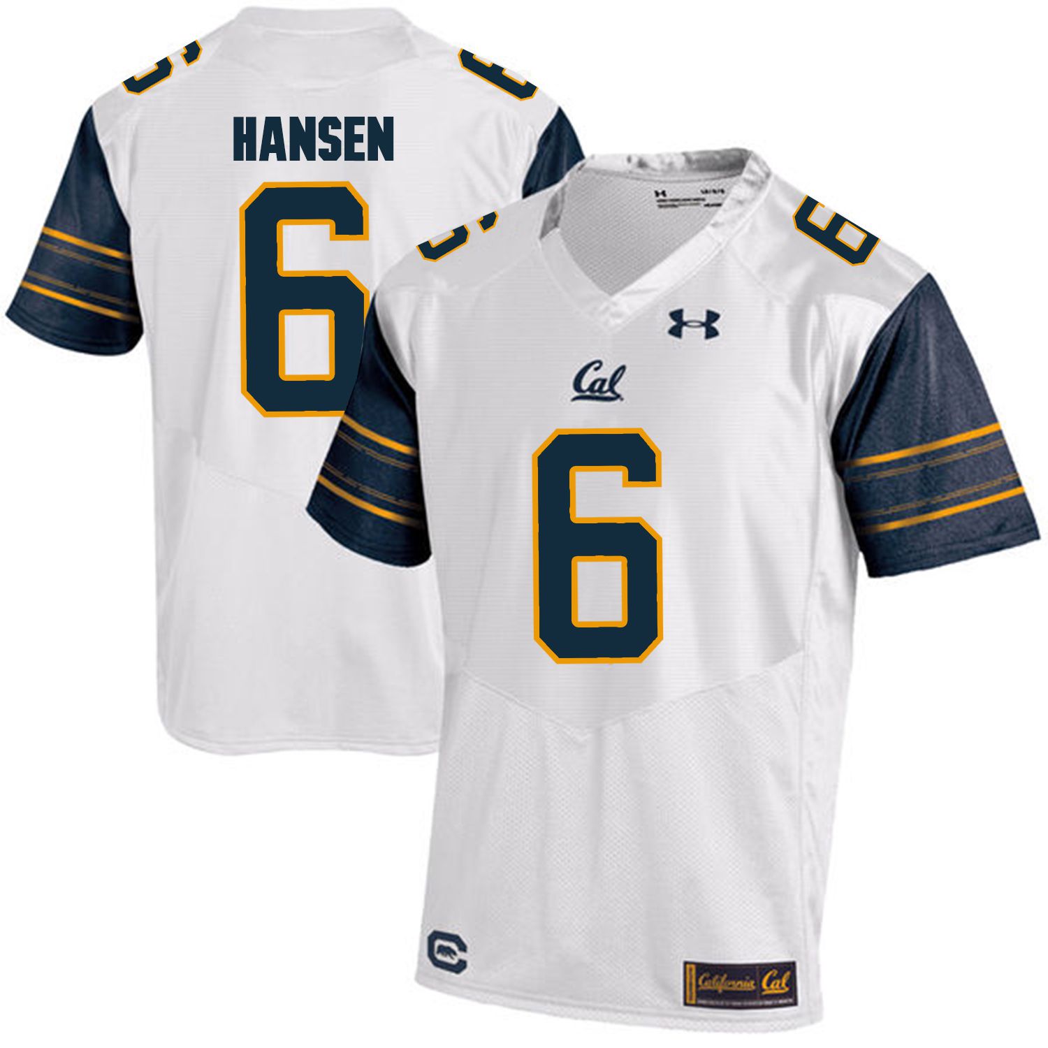 Men California Golden Bears #6 Chad Hansen White Customized NCAA Jerseys1